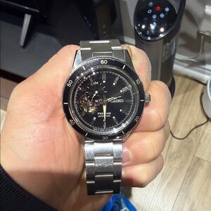 Seiko Presage Black Dial with Silver Bracelet